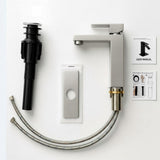 Single Handle Bathroom Faucet Lavatory Faucet Stainless Steel Single Hole-T20, Brushed NickelUnable 28474129