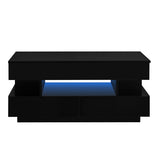 U-Can Lift-Top Coffee Table with 2 Drawers, Modern Coffee Table with Adequate Hidden Compartment, N724P290058B