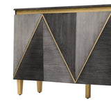 TREXM 60" Retro Buffet Cabinet with Storage, 4-Door Vintage Sideboard Cabinet with Dimensional N715P290575E