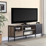 Rustic Oak and Black 1-Drawer TV Stand B062P209414