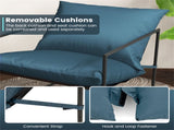 2 Pack Outdoor Leisure Chairs with Sling Seat & Soft Cushions, Rustproof Metal Frame 330 LBS 29248118