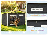 34" x 20" x 25" Outdoor Dog House with Sloped Asphalt Roof, Elevated Floor & Openable Roof 83784914