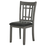 Medium Grey and Black Lattice Back Side Chairs B062P145657