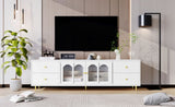 U-Can 70.9'' Modern TV Stand for TVs up to 75 Inches, Entertainment Center with Glass Door, 4 N724P224767K