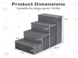 4-Step Dog Stairs with Storage - MDF Build , Dutch Velvet Comfort, 15"x6.5" Steps 75608027