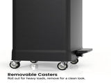 Black 17 Gallons Pedal Trash Can with Soft Close Lid, Removable Inner Bucket & Detachable Wheels, 74963534