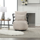 ZNTS COOLMORE Upholstered Tufted Living Room Chair Textured Linen Fabric Accent Chair with Metal Stand W1588P147869