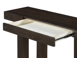 TREXM Rustic Minimalist Console Table with Hidden Drawer, Side Power Outlet,Wood Entryway Table for N715P361518P