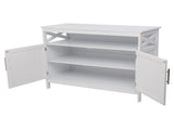 Double Door Side Cabinet With Partition White 90596729
