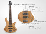 44 Inch GIB 5 String H-H Pickup Laurel Wood Fingerboard Electric Bass Guitar 24572750
