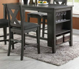Modern Casual 1pc Counter Height High Dining Table w Storage Shelves Gray Finish Wooden Kitchen B01164101