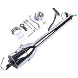 30" GM Steering Column Tilt Automatic No Key Universal W/ 9 Holes Adapter Chrome 57455328