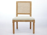French Decor Chairs Set of 2, Louis Dining Chairs with Square Rattan Backrest and Exquisitely Carved W1143P335056