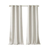 Tonal Printed Faux Silk Total Blackout Curtain Panel Pair B03599834