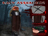 5.6ft Halloween Decorations Outdoor Life Size Animatronics Ghost with Pumpkin Head, Sound-Actived 09096478