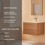 30" Wall Mounted & Floating Single Vanity with Ceramic Sink W1826P255391