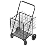 Large Shopping Cart,Grocery Cart on Wheels, Foldable Utility Shopping Carts with Double Basket and W1961P290530