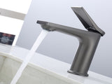 Gun Gray Single Hole Bathroom Faucet,Laundry Vanity Sink Faucet with Two 3/8" HosesUnable ship on 47030260