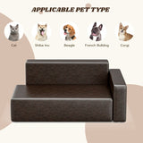 ZNTS Modern Dog Sofa PU Leather Sturdy Dog Couch for Small Medium Dogs Waterproof Pet Sofa for Cats 42024387