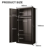 ZNTS Metal Armoire Wardrobe Cabinets,70" Black Locker Steel Wardrobe Bedroom Storage Cabinet with Doors W1247P221093