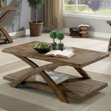 ZNTS Transitional 3pc Table set Occasional Tables Living Room 1x Coffee Table And 2x End Tables Plank B011P200232