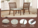 2-Piece Modern Scandinavian Chairs, Curved Wood Backrest with Gray Fabric Seat, Finish for 07427391