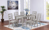 ZNTS Classic Simple Rustic Gray Finish 7pc Dining Set Kitchen Dinette Wooden Top Table and Chairs B011P182670