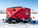 Insulated Pop-Up Ice Fishing Tent 3-4 Person Hub Style with Double Zipper Doors 88793343