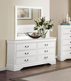 Traditional White Dresser Louis Phillippe Style Antique Drop Handles Classic Bedroom Furniture B011134290
