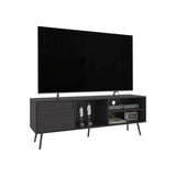 TV Stand, 1 Door, 3 Shelves, Black B097P262376