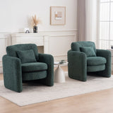 Round Corner Modern Dining Chair - Stylish Single Seat for Modern Spaces Green W3206P298326