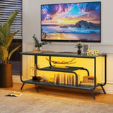 ZNTS TV Stand Power Outlets and LED Lights - TV Stand for TVs up to 55 Inch, Entertainment Center 82171090