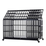 ZNTS 52" Heavy Duty Dog Crate Large Dog cage Strong Metal Dog Kennels and Crates for Large Dogs with 4 W206137933