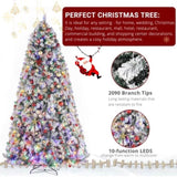 FCH 9ft 2094 Branch Automatic Tree Structure PVC Material Green Flocking 900 Lights Warm Color Four 76516578
