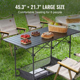 1207055 CM Portable Outdoor Folding Picnic Table, Lightweight Aluminum Roll-Up Camping Table with 23613568