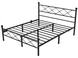 82.7"54" Full Metal Platform Bed Frame, X-Design Headboard & Footboard with LED Lights, USB & 81340836