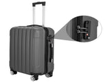 ABS Trolley Case 20in 24in 28in 3PCS Suitcase Set Striped Textured Suitcase Dark Gray 51629479