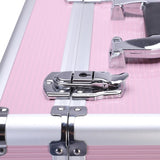 ZNTS 3 in 1 Aluminum Cosmetic Makeup Case Tattoo Box Pink 40894344