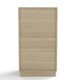 10-Gallon Woodgrain Tilt-Out Trash Can Cabinet with Wave-Textured Drawer & Pull-Out Bin 42935514