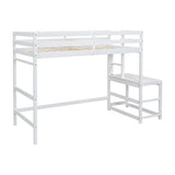 ZNTS Twin Size High Loft Bed with Ladder landing Platform, Ladders, Guardrails,White W504119725