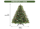 7.5ft Pre-Lit Artificial Christmas Tree with 1398 Branch Tips&550 Lights, Remote Control, Green 97506487