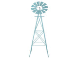 8FT Weather Resistant Yard Garden Windmill Blue 54241539