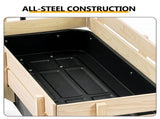 Heavy Duty Steel Wooden Side Support Cargo Wagon with 10" All-Terrain Air Tires, Up to 220lb Load 53440781