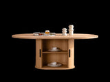 59 Inch Oval Dining Table for 4-6 Oval Table Kitchen Modern Oval Dining Room Table with 2-Layer W3081P338358