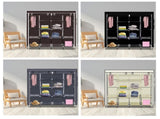 67" Clothes Closet Portable Wardrobe Clothes Storage Rack 12 Shelves 4 Side Pockets Dark Brown 71588089