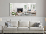 60"x40" Oversized Modern Rectangle Bathroom Mirror with Silver Frame Decorative Large Wall Mirrors W708P297600