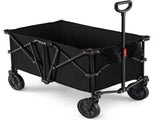 Black 400 lbs Heavy-Duty Collapsible Wagon Cart with All-Terrain Wheels, 180L Capacity Folding 40348987