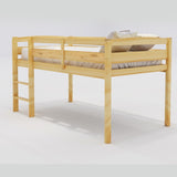 Twin Wood Loft Bed Low Loft Beds with Ladder,Twin,Walnut WF286816AAD