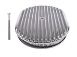 12" Oval Aluminum Full Finned Air Cleaner Polished Paper Element Fits for SB & BB CHEVY FORD & MOPAR 62270690