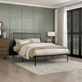 Metal Frame Queen Platform Bed Black Finish Angle Headboard Bedroom Furniture 1pc B011P261195